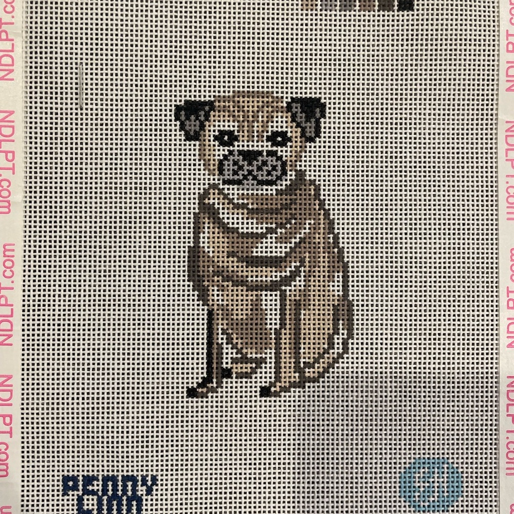 Penny Lin Pug Needlepoint Canvas